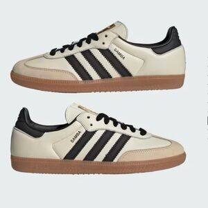 adidas Women’s Samba OG Shoes size 7US Cream White/Core Black/Sand Strata